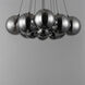 Burst LED 27 inch Black Multi-Light Pendant Ceiling Light in Graduating Smoke