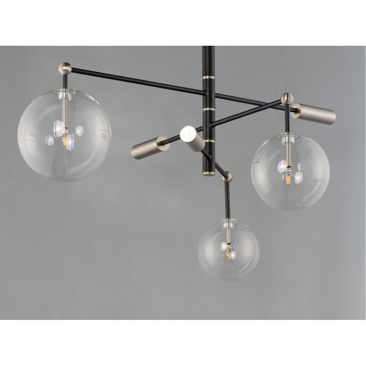 Global LED 35.5 inch Black and Satin Nickel Multi-Light Pendant Ceiling Light