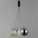 Burst LED 17 inch Black Multi-Light Pendant Ceiling Light in Mirror/Chrome