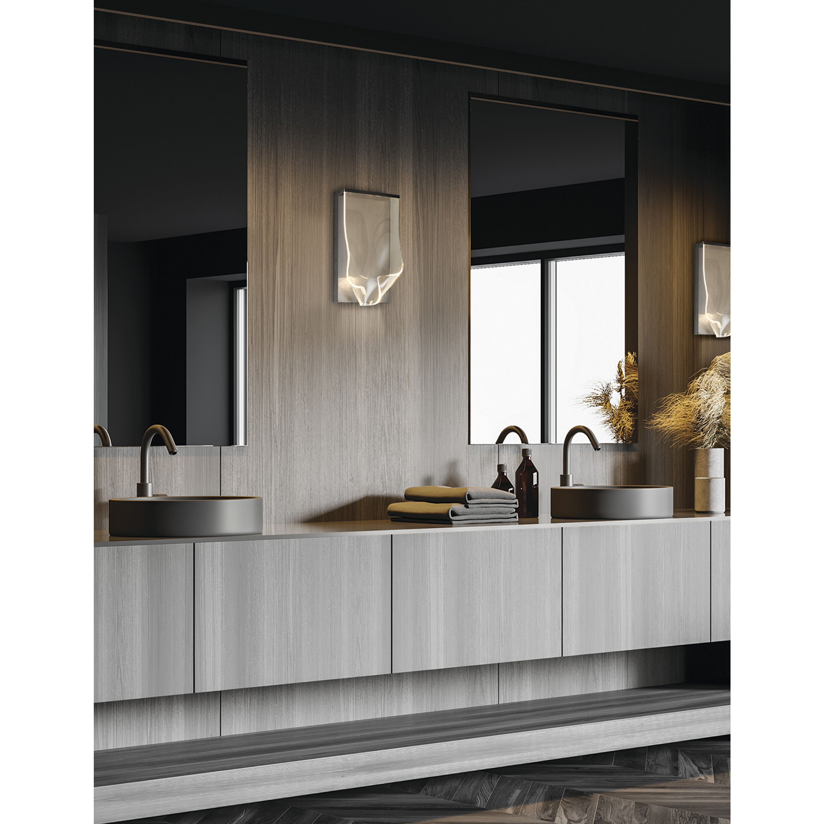 Rinkle LED 9.25 inch Brushed Gunmetal Wall Sconce Wall Light