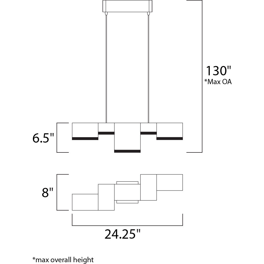 Pizzazz LED LED 8 inch Polished Chrome Multi-Light Pendant Ceiling Light