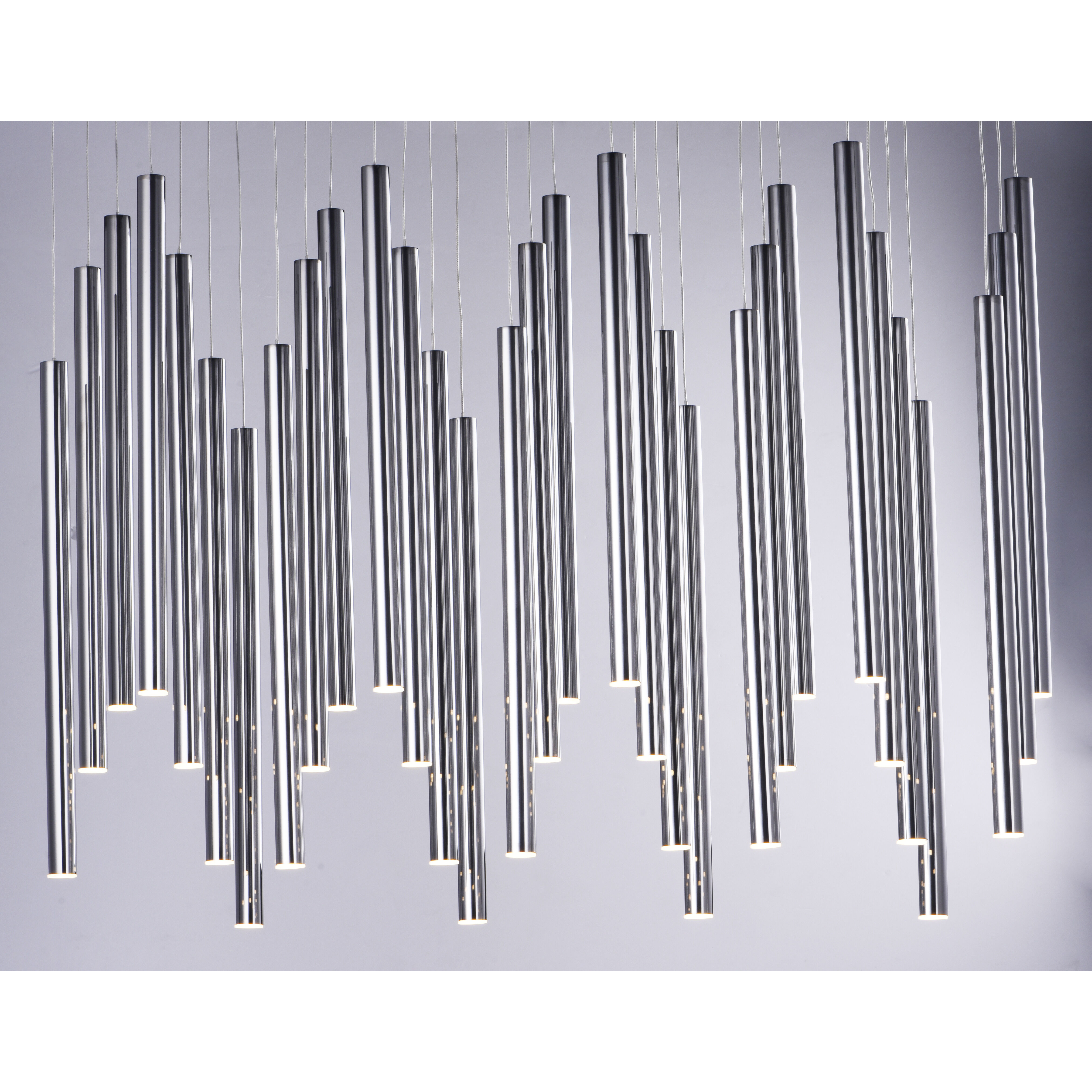 Flute LED 11.75 inch Black Chrome Multi-Light Pendant Ceiling Light