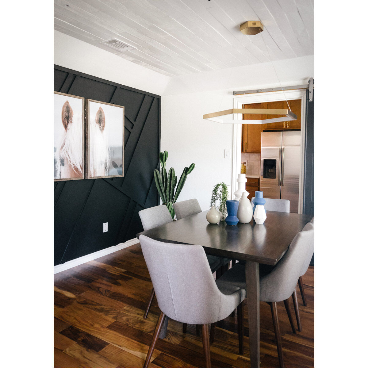 Hex LED 39.5 inch Brushed Champagne Suspension Pendant Ceiling Light