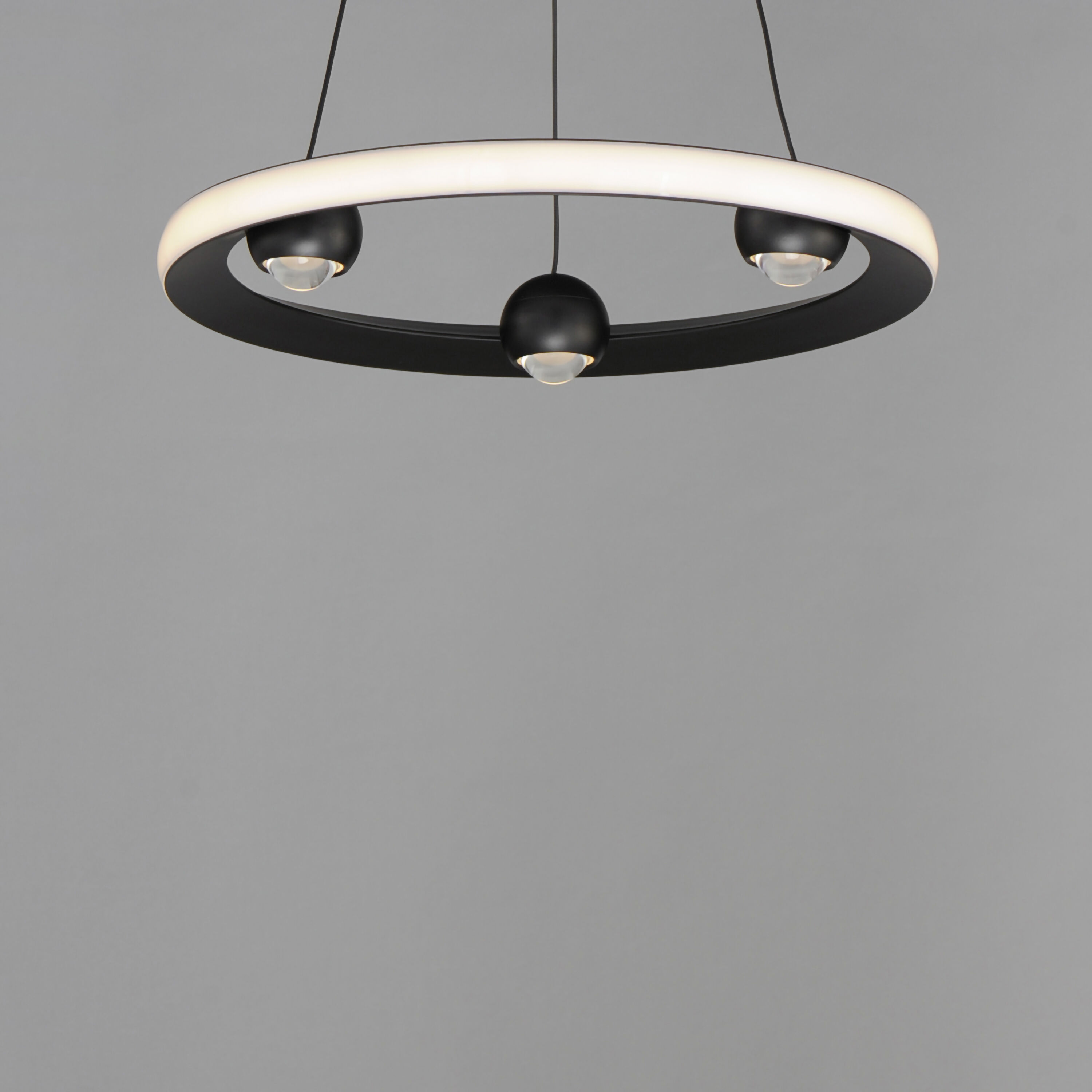 Nodes LED 18 inch Black Ring Pendant Ceiling Light