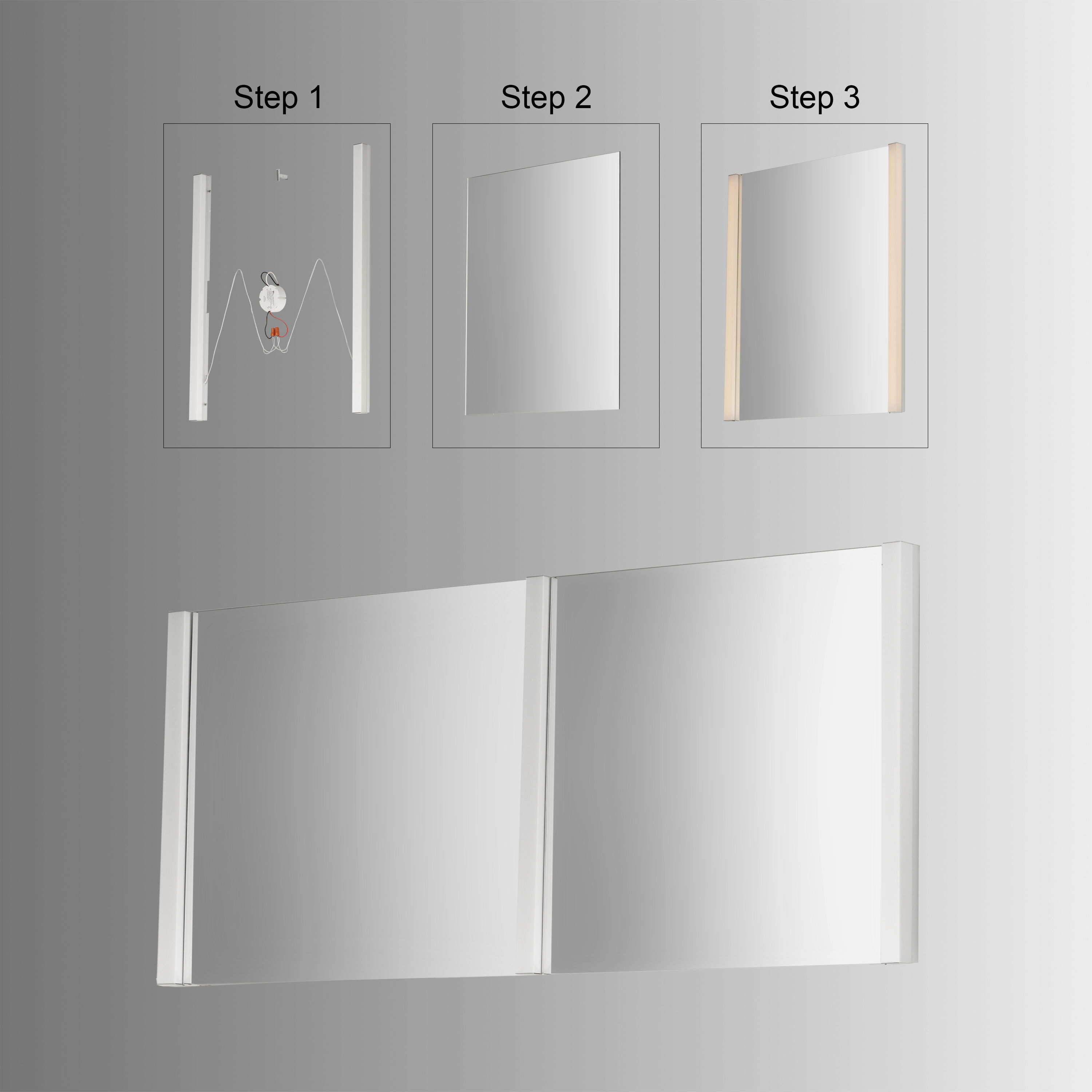 Luminance 38.75 X 30 inch Polished Chrome LED Wall Mirror