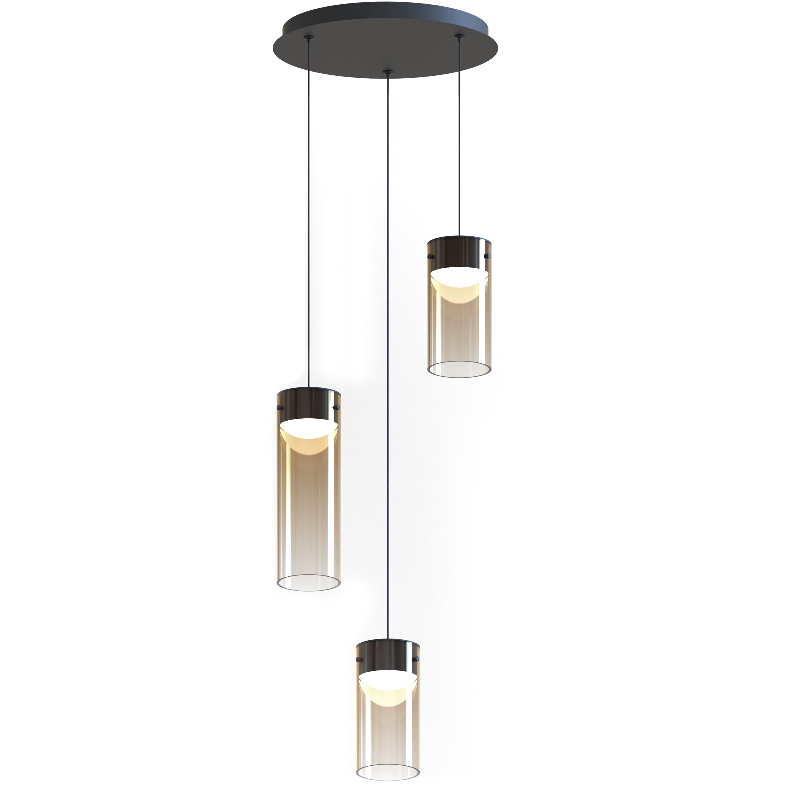 Highball LED 12.5 inch Gunmetal Multi-Light Pendant Ceiling Light in Amber