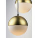 Half Moon LED 16.5 inch Metallic Gold Multi-Light Pendant Ceiling Light