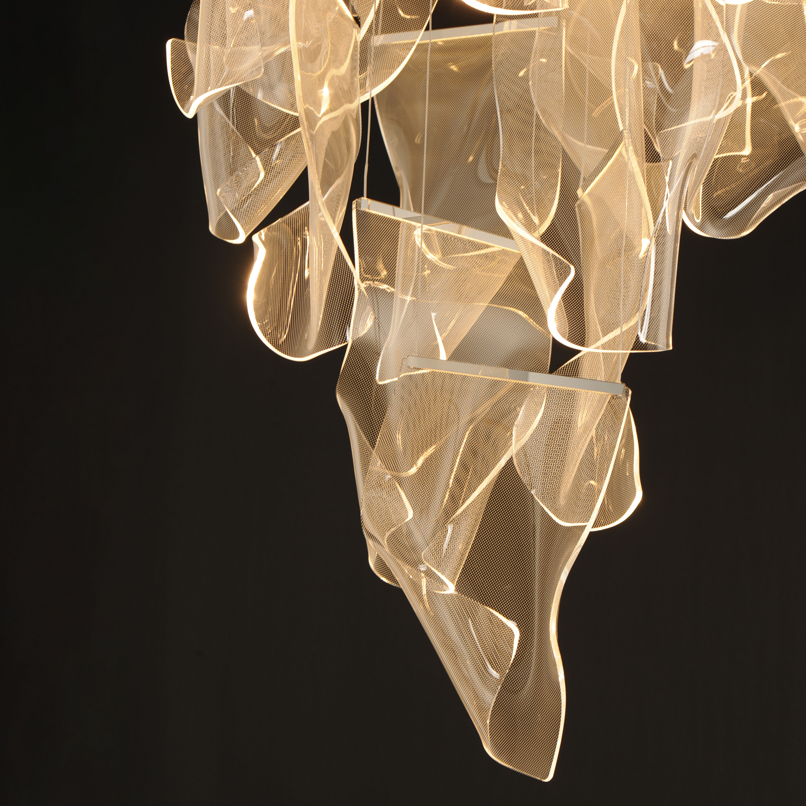 Rinkle LED 27.5 inch Brushed Gunmetal Multi-Light Pendant Ceiling Light