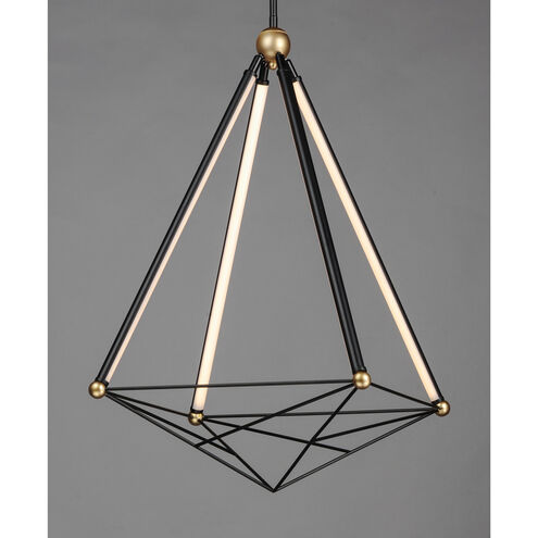 Spire LED 35 inch Black and Gold Multi-Light Pendant Ceiling Light