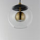 Nucleus LED 7 inch Black and Natural Aged Brass Single Pendant Ceiling Light