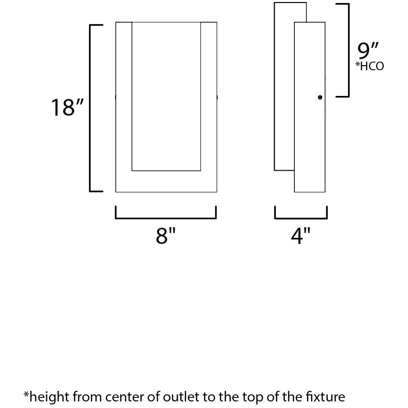 Tower LED 18 inch Black Outdoor Wall Sconce