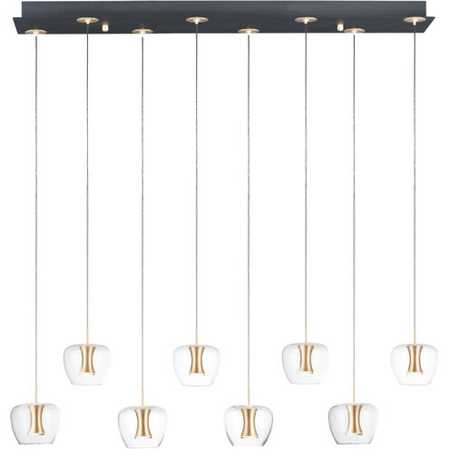 Newton LED 10.5 inch Black and Gold Multi-Light Pendant Ceiling Light