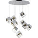 Ice Cube LED 33.5 inch Polished Chrome Multi-Light Pendant Ceiling Light