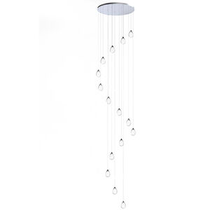 Dewdrop LED 33.75 inch Polished Chrome Multi-Light Pendant Ceiling Light