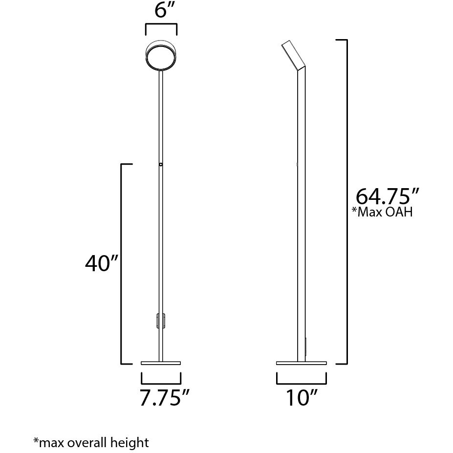 Embrace 64.75 inch 10 watt Black Floor Lamp Portable Light