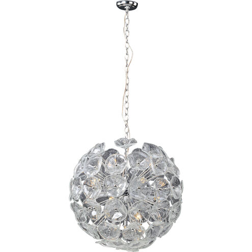 Fiori 20 Light 22.5 inch Polished Chrome Single Pendant Ceiling Light in Clear Murano