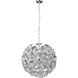 Fiori 20 Light 22.5 inch Polished Chrome Single Pendant Ceiling Light in Clear Murano