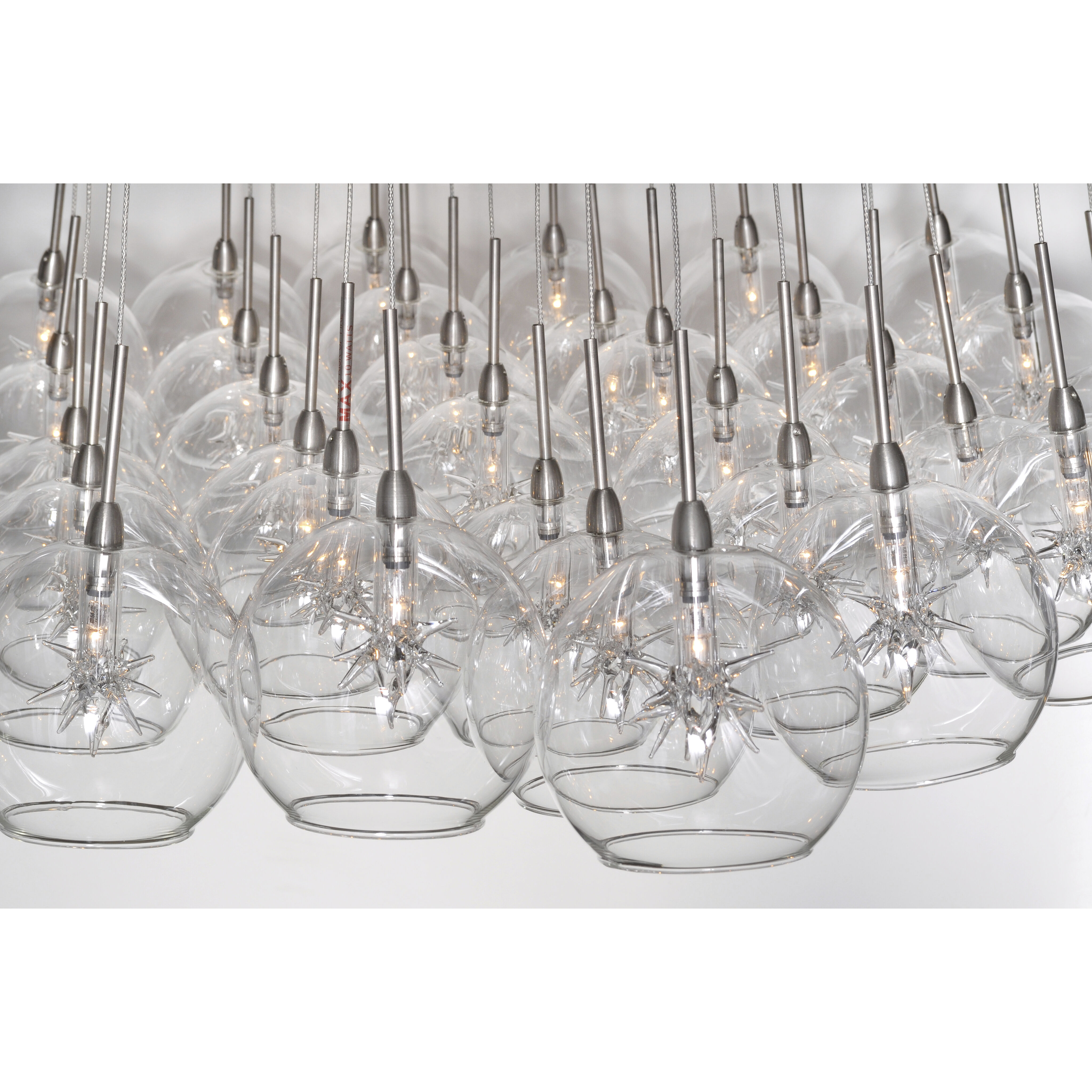 Starburst 37 Light 33 inch Satin Nickel Multi-Light Pendant Ceiling Light in Clear