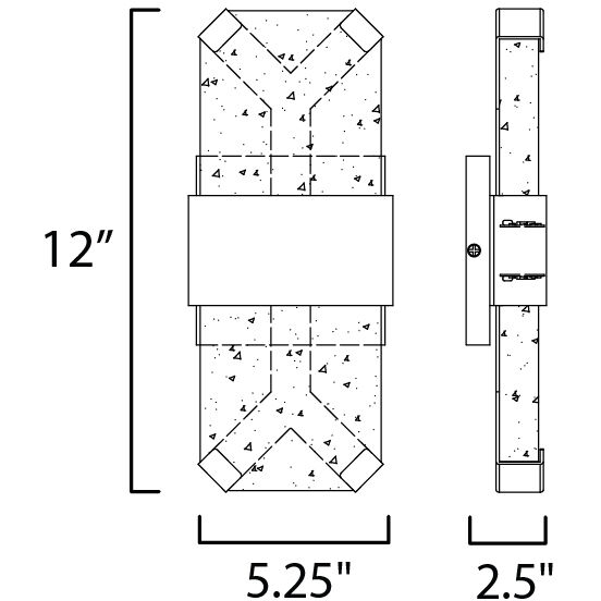 Rune LED 12 inch Black Outdoor Wall Sconce