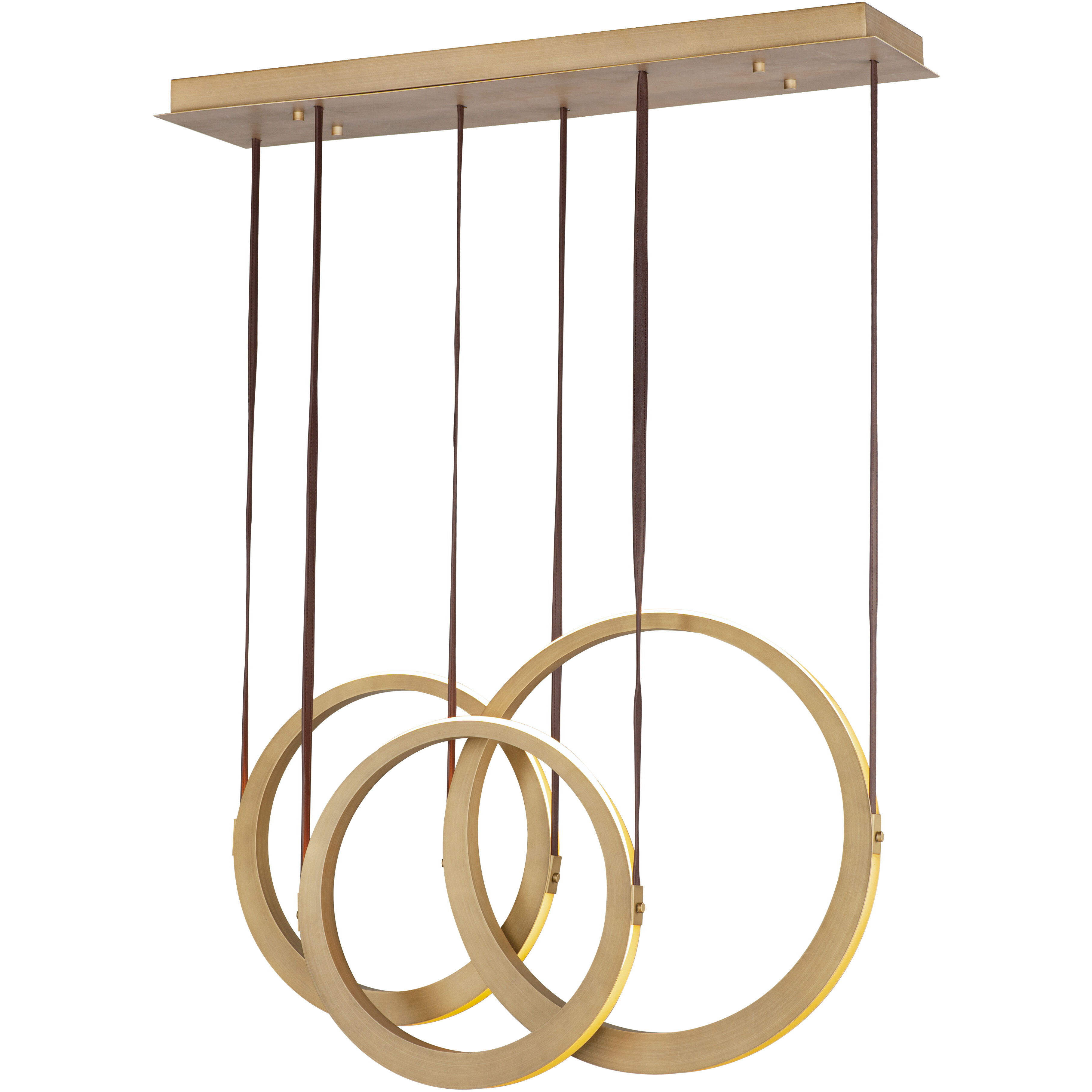 Tether LED 9 inch Natural Aged Brass Multi-Light Pendant Ceiling Light