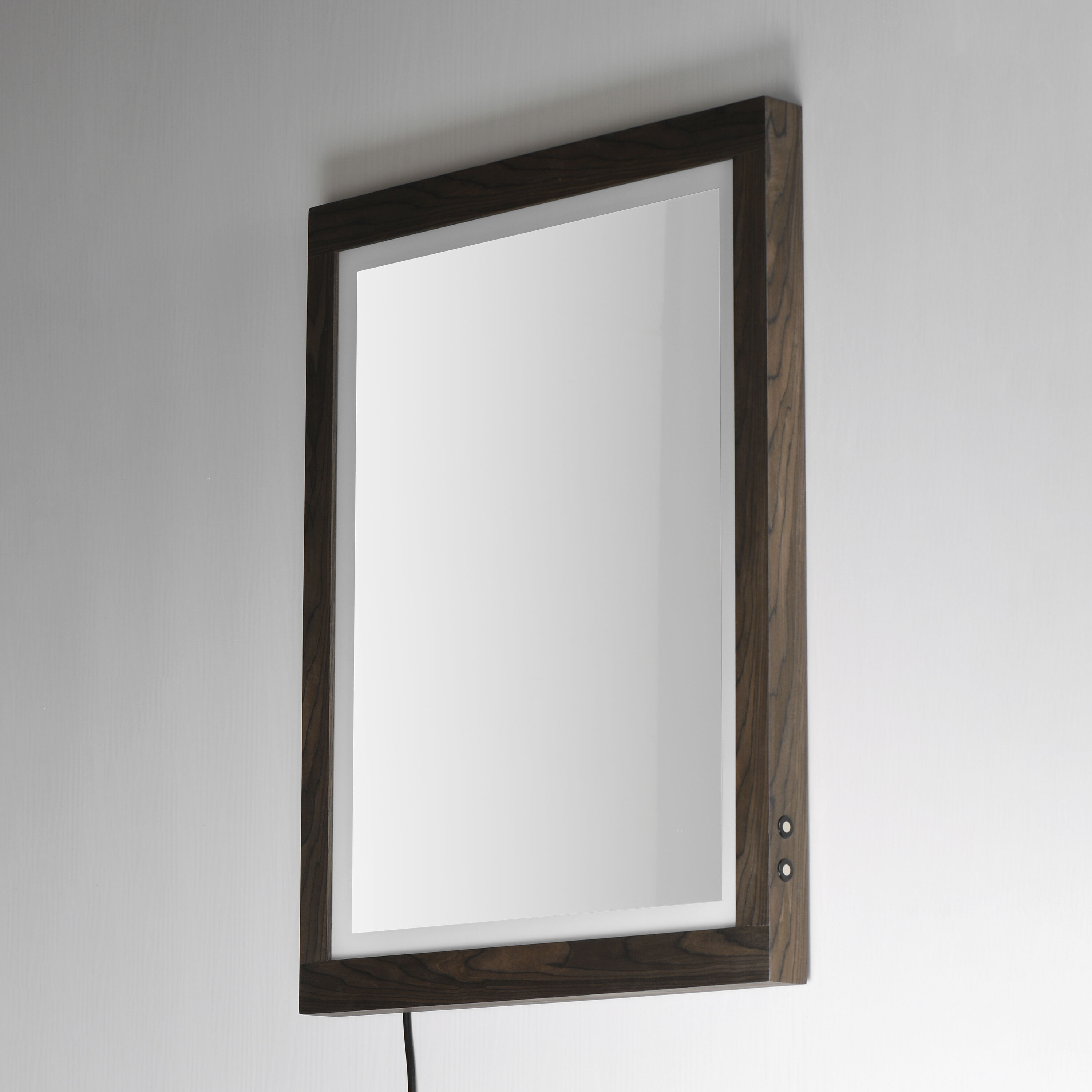 Sawyer 32 X 24 inch Walnut LED Wall Mirror