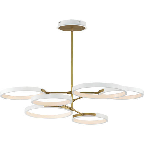 Hoopla LED 47.25 inch White and Gold Single Pendant Ceiling Light in White/Gold