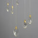 Pebble LED 21.75 inch Black and Polished Gold Multi-Light Pendant Ceiling Light
