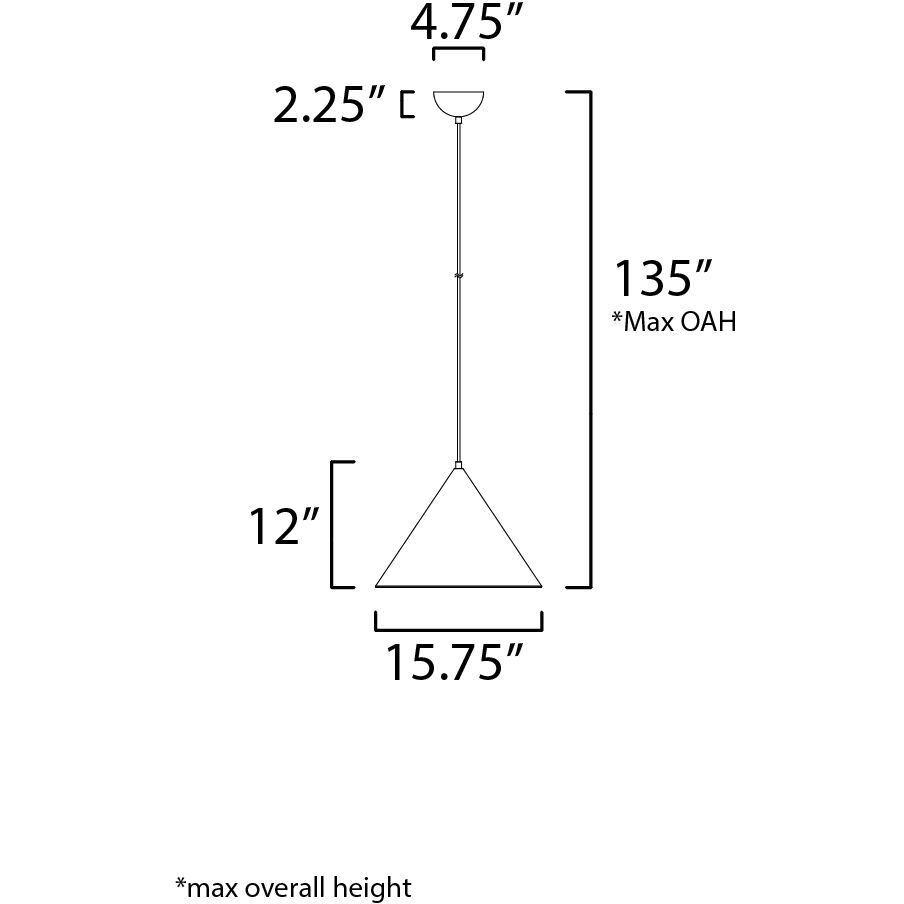 Abyss LED 15.75 inch Black Single Pendant Ceiling Light