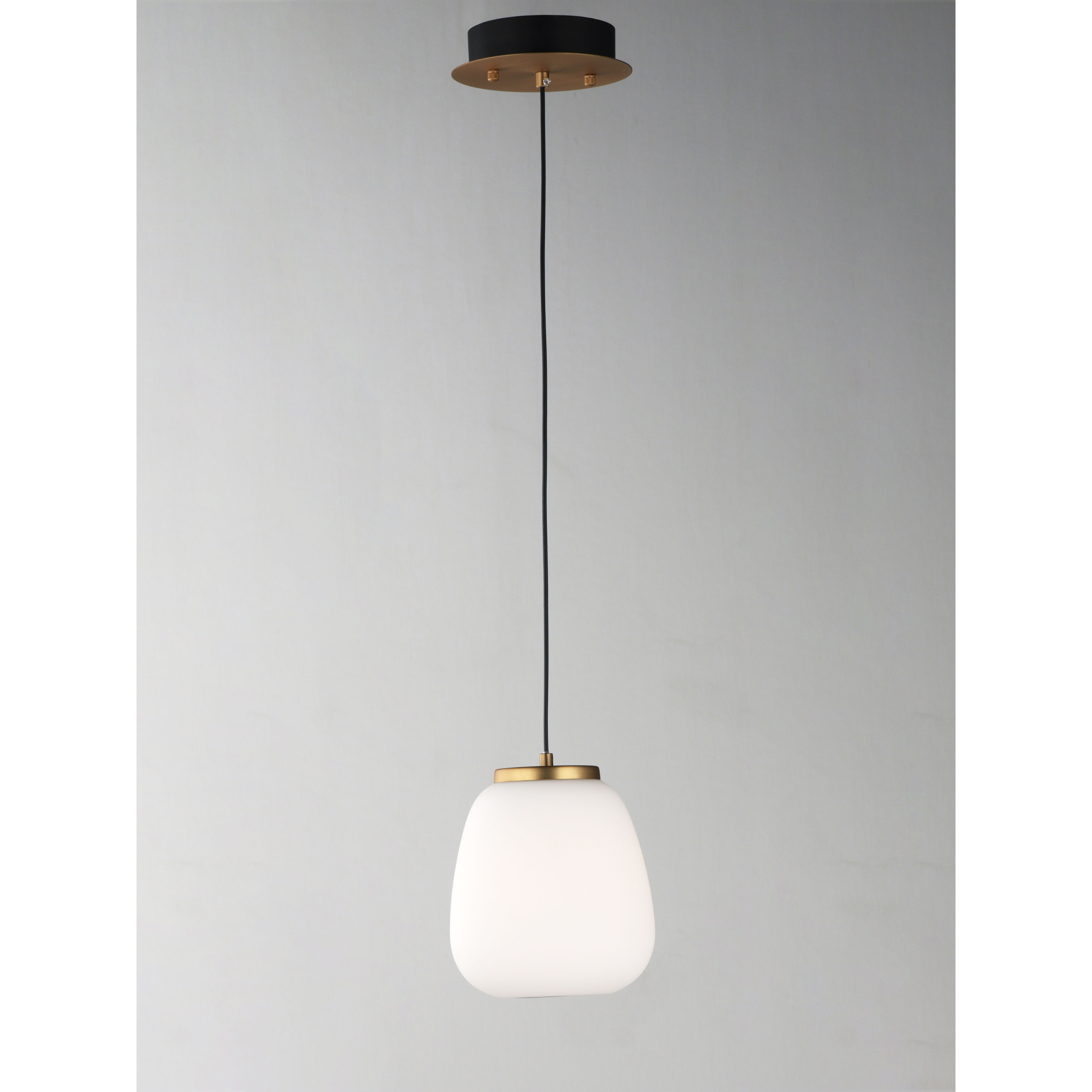 Soji LED 7 inch Black and Gold Single Pendant Ceiling Light