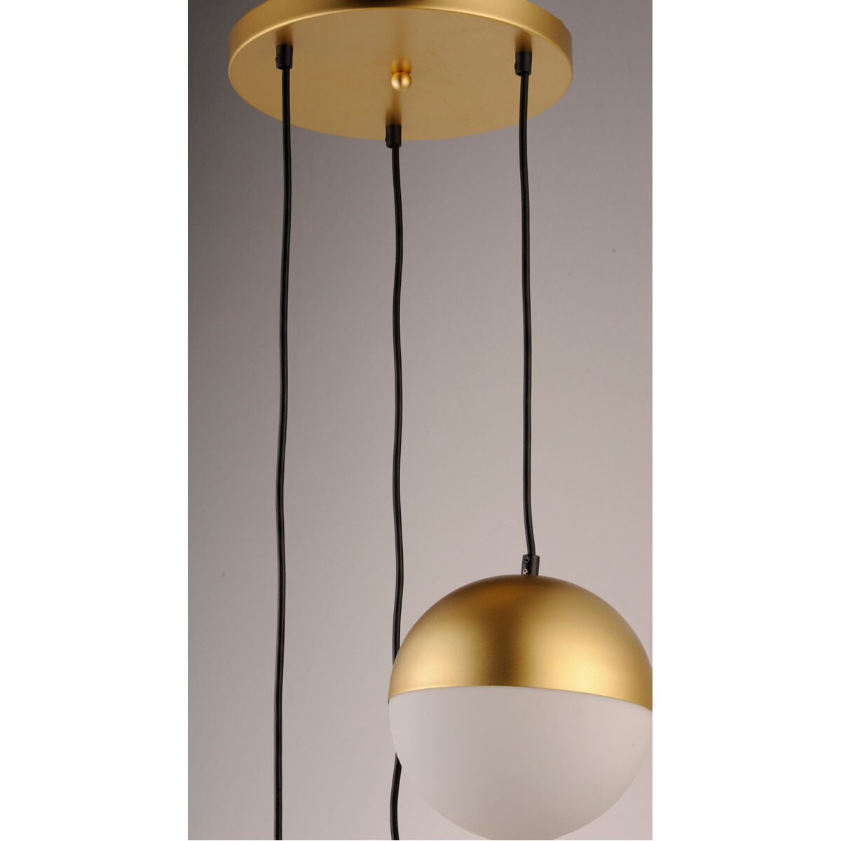 Half Moon LED 16.5 inch Metallic Gold Multi-Light Pendant Ceiling Light