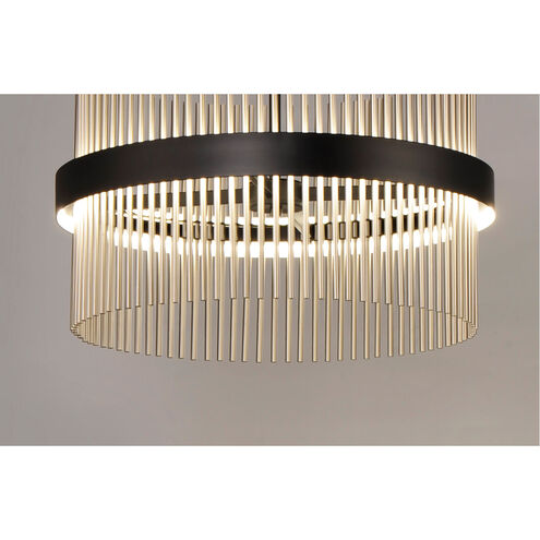 Chimes LED 23.75 inch Black and Satin Nickel Single Pendant Ceiling Light