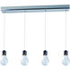 Edison 4 Light 27.5 inch Polished Chrome Linear Pendant Ceiling Light