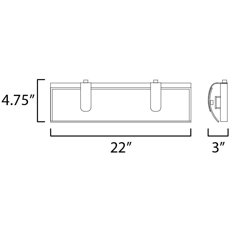 Clutch LED 22 inch Gold Bath Vanity Light Wall Light
