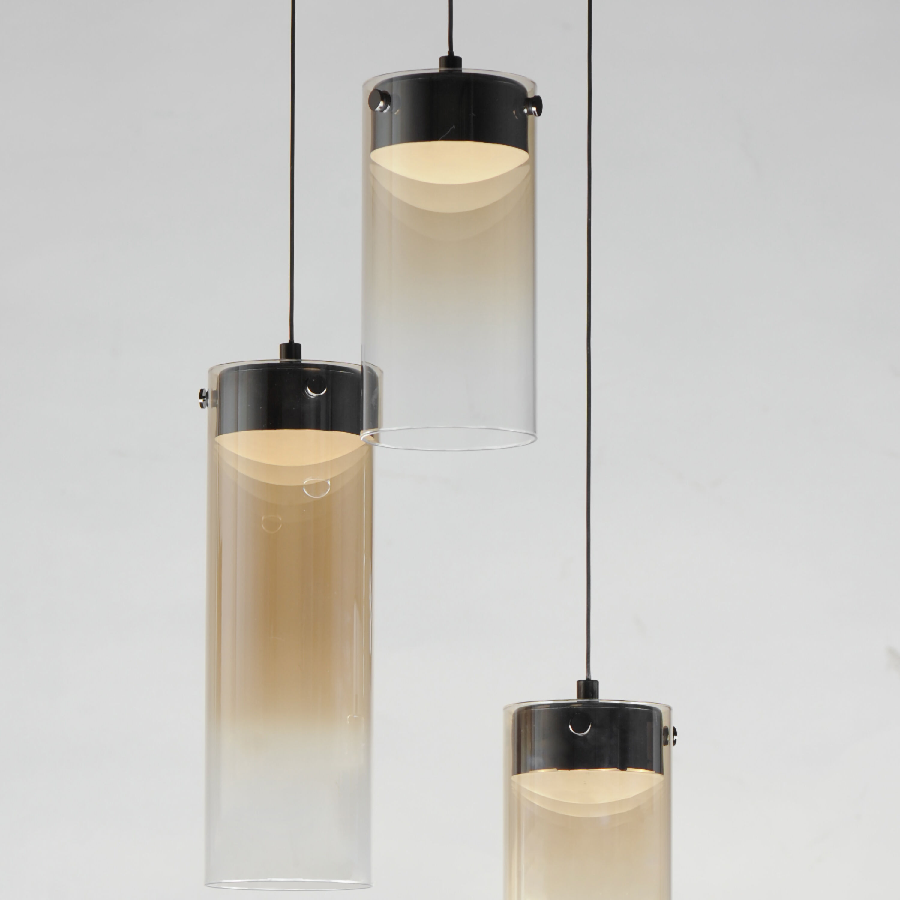 Highball LED 12.5 inch Gunmetal Multi-Light Pendant Ceiling Light in Amber