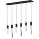 Quartz LED 39.25 inch Black Linear Pendant Ceiling Light