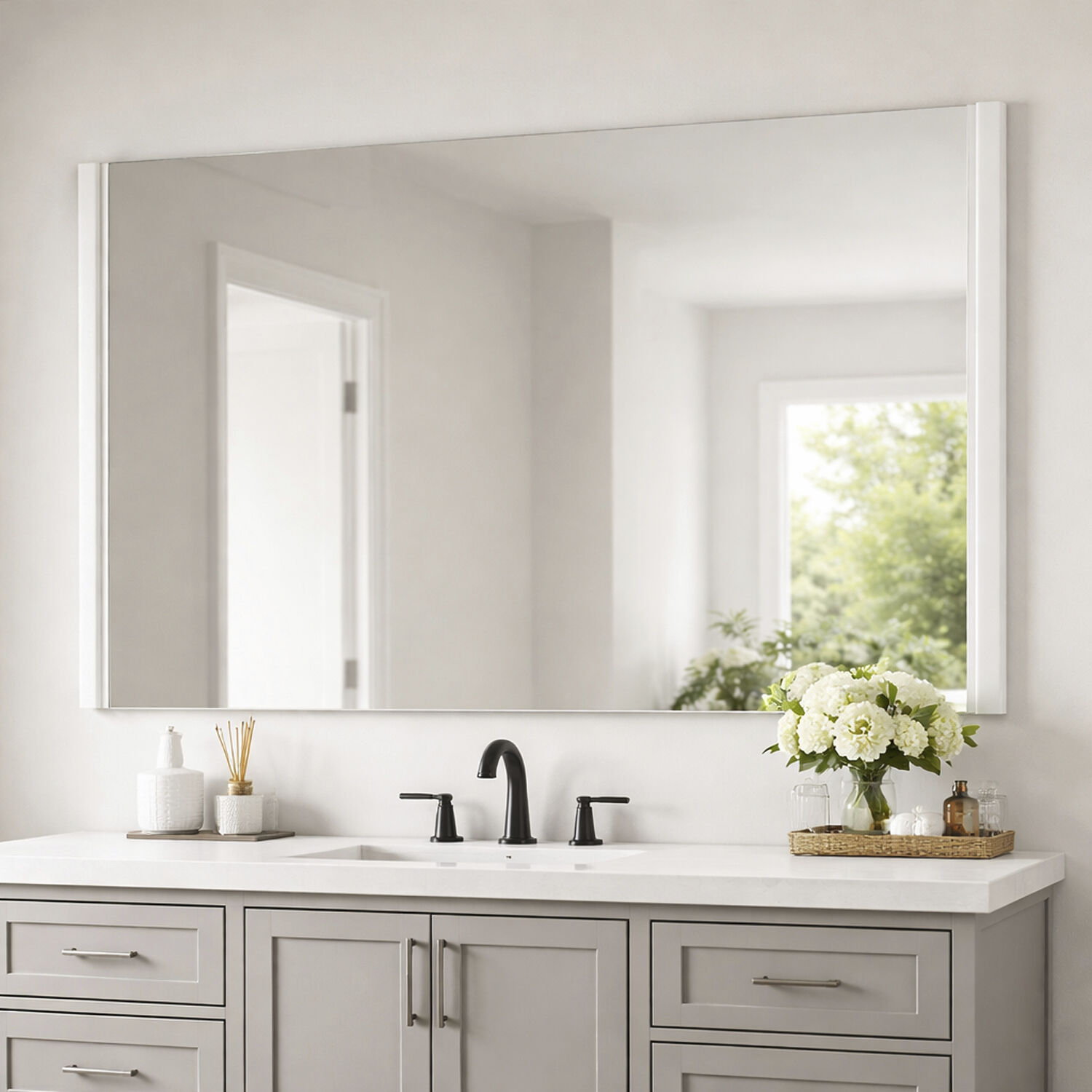 Luminance 60 X 42 inch Polished Chrome LED Wall Mirror