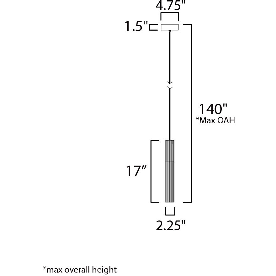 Reeds LED 2.25 inch Gold Single Pendant Ceiling Light