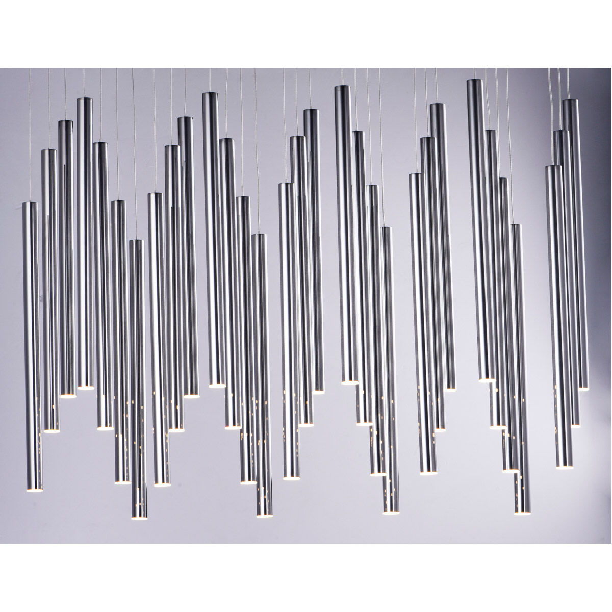 Flute LED 11.75 inch Black Chrome Multi-Light Pendant Ceiling Light