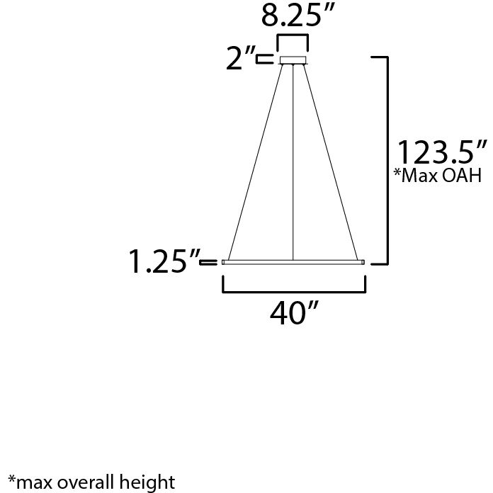 Groove 5CCT LED 40 inch Brushed Aluminum Single Pendant Ceiling Light