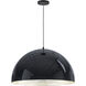 Hemisphere LED 31 inch Gloss Black and Aluminum Single Pendant Ceiling Light