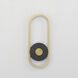 Gravity LED 15.5 inch Black and Gold Outdoor Wall Mount