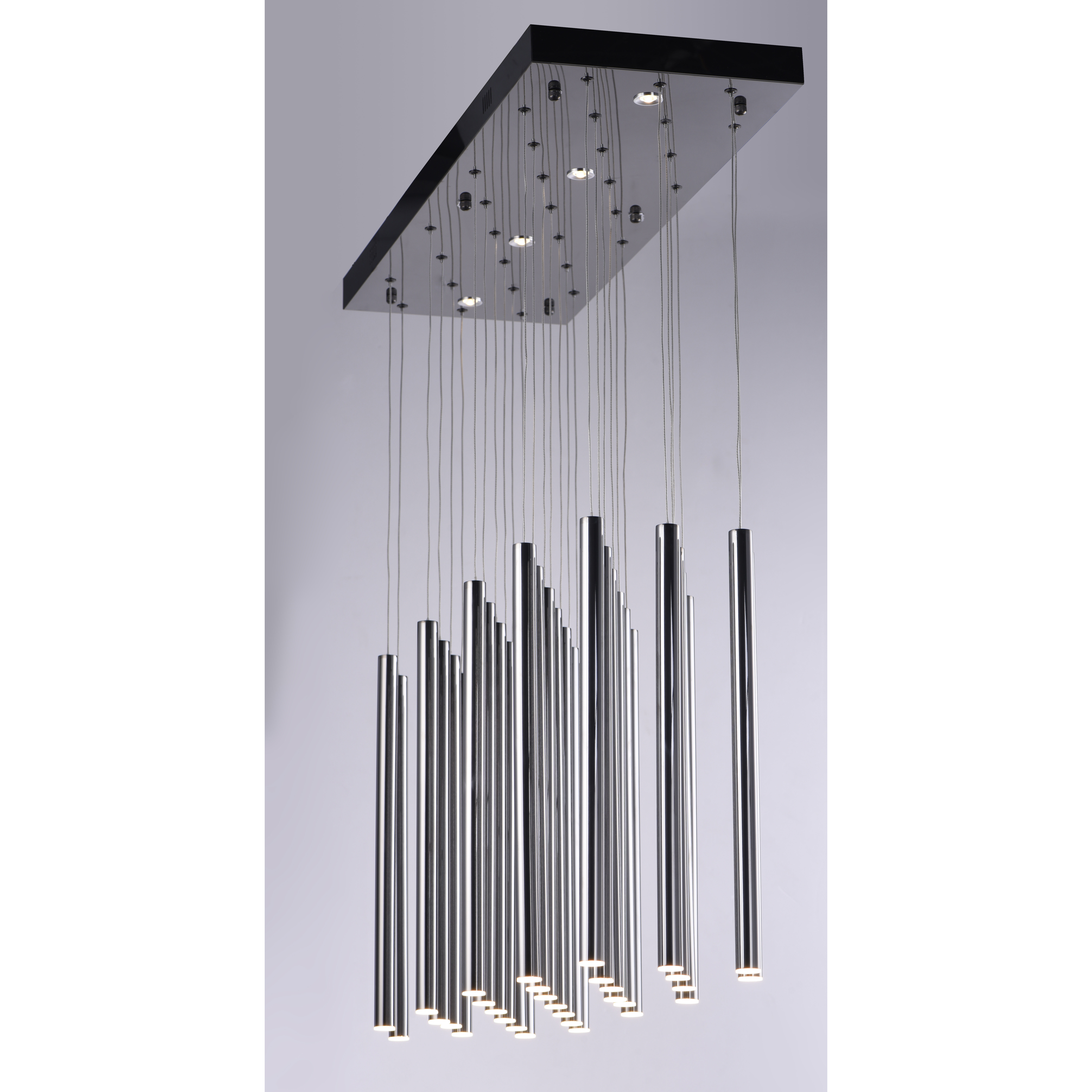 Flute LED 11.75 inch Black Chrome Multi-Light Pendant Ceiling Light