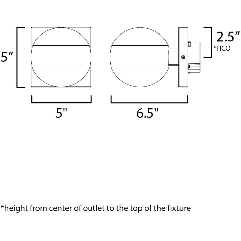 Modular LED 5 inch Black Outdoor Wall Sconce