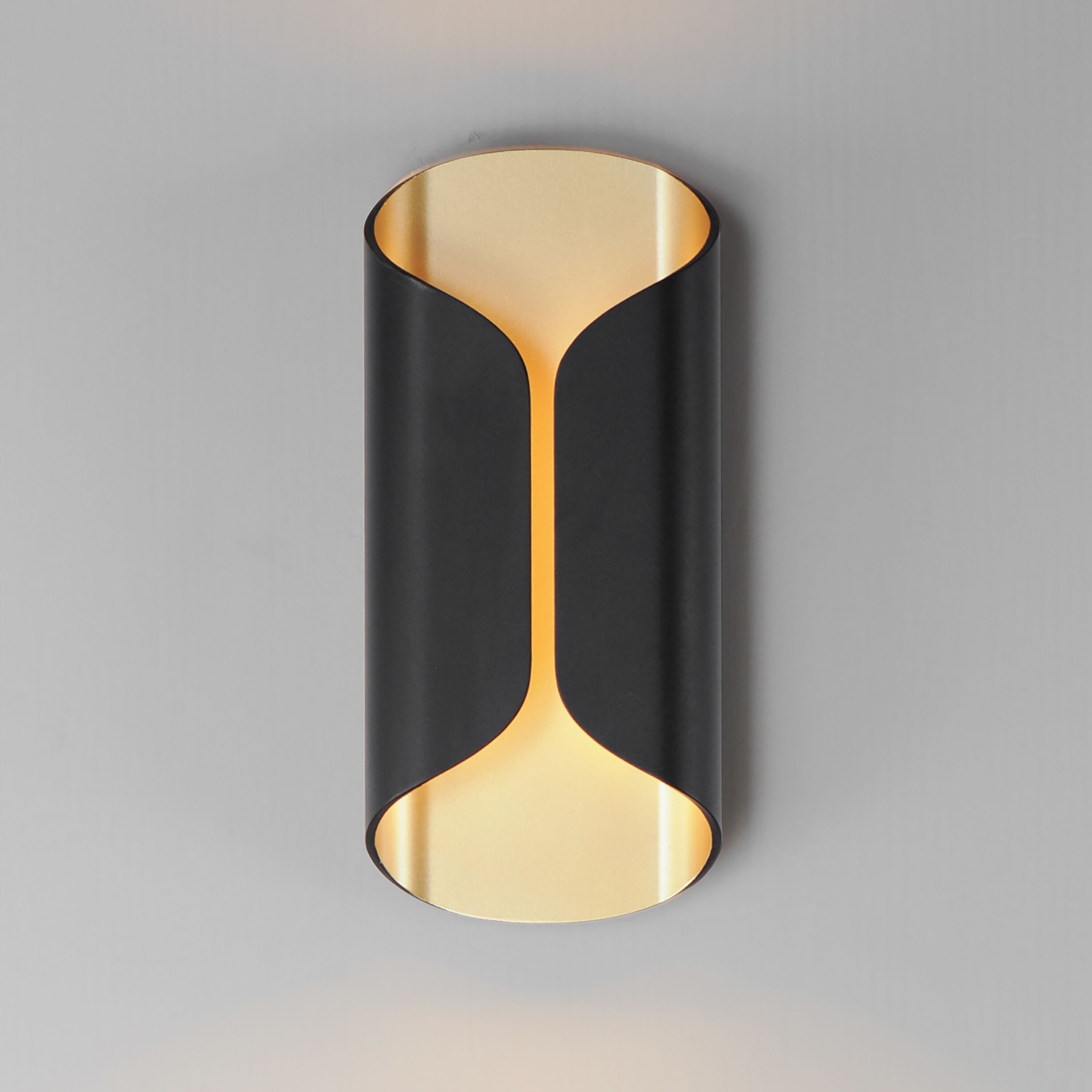 Folio LED 13.75 inch Black with Gold Outdoor Wall Mount in Black/Gold