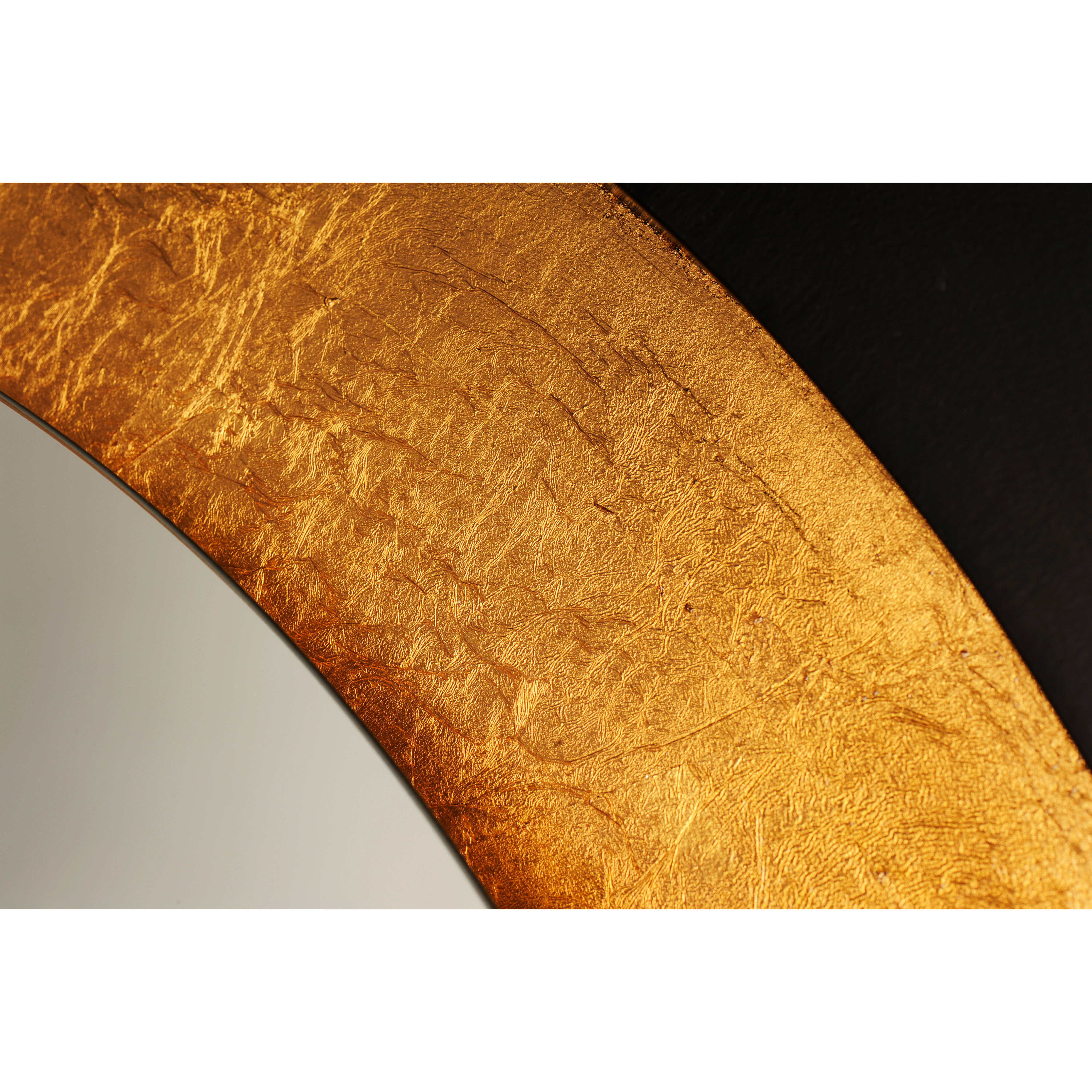 Floating 31.5 X 31.5 inch Gold Leaf and Black LED Wall Mirror