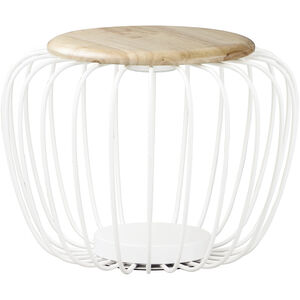 Cage 15 inch White and Navaho White Ottoman