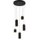 Cuff LED 15.75 inch Black and Gold Multi-Light Pendant Ceiling Light