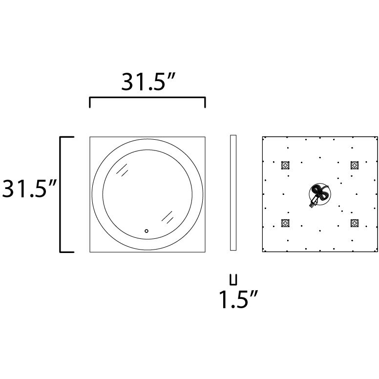 Floating 31.5 X 31.5 inch Gold Leaf and Black LED Wall Mirror