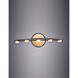 Button LED 24 inch Black/Gold Bath Vanity Light Wall Light
