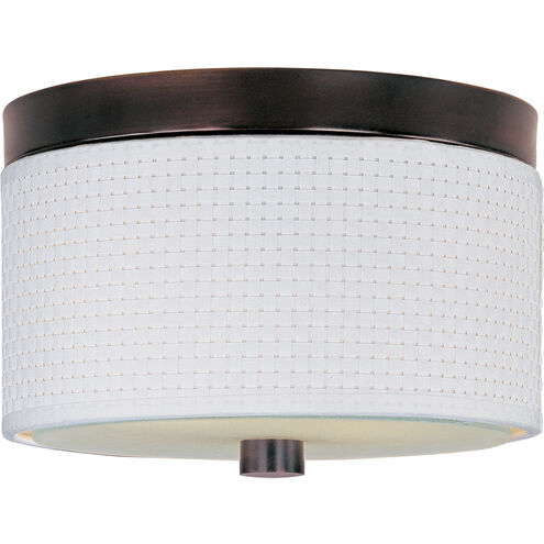 Elements 2 Light 10 inch Oil Rubbed Bronze Flush Mount Ceiling Light in White Weave